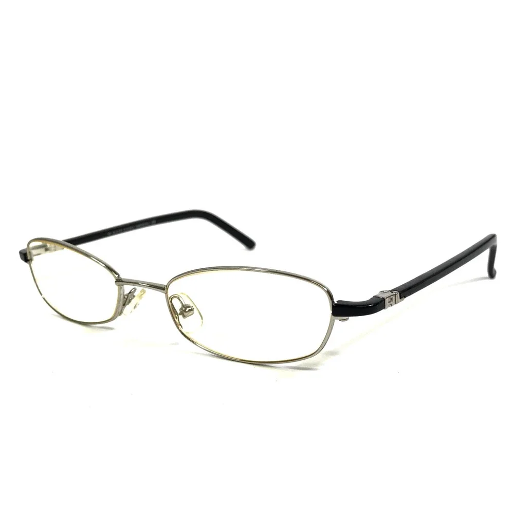 Vintage Ralph Lauren Eyeglasses Frames RL1503 ERT Silver Black Cat Eye 48-18-130